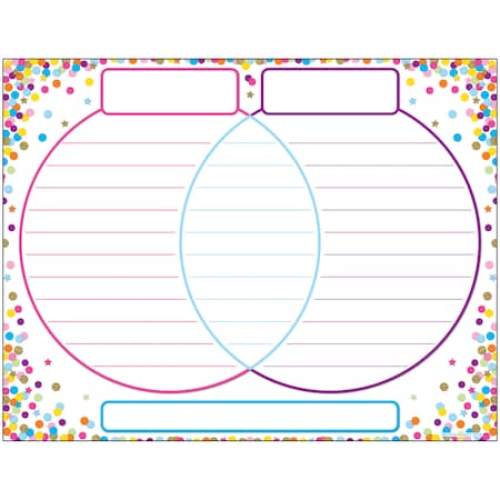 Ashley Productions Smart Poly Confetti Venn Diagram Chart, Dry-Erase Surface, 17 x 22in 92019